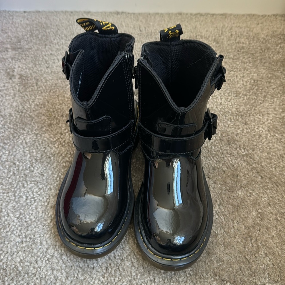 Child black patent doc martens size 12 us